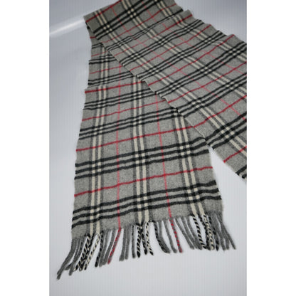 Burberry Vintage Grey Nova Check Cashmere Scarf