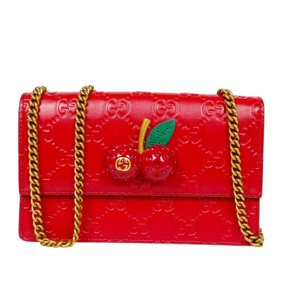 Gucci Red Supreme Mini Crystal Cherry Bag