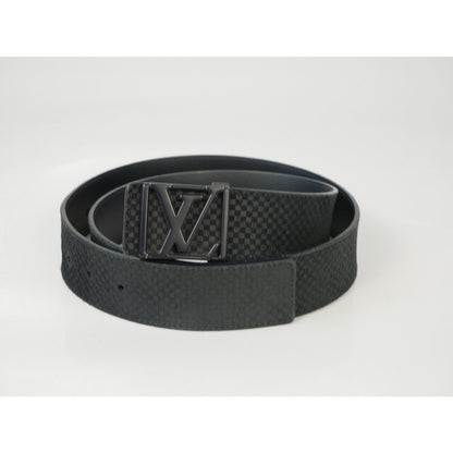 Louis Vuitton Black Mini Damier Suede LV Initiales Belt