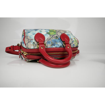 Gucci Supreme Monogram Blue Blooms Mini Boston