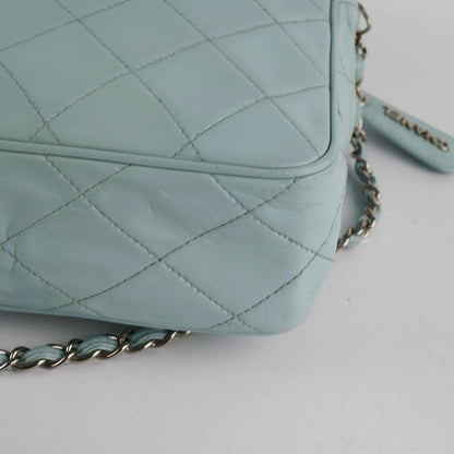 Chanel Vintage Blue Leather Shoulder Bag