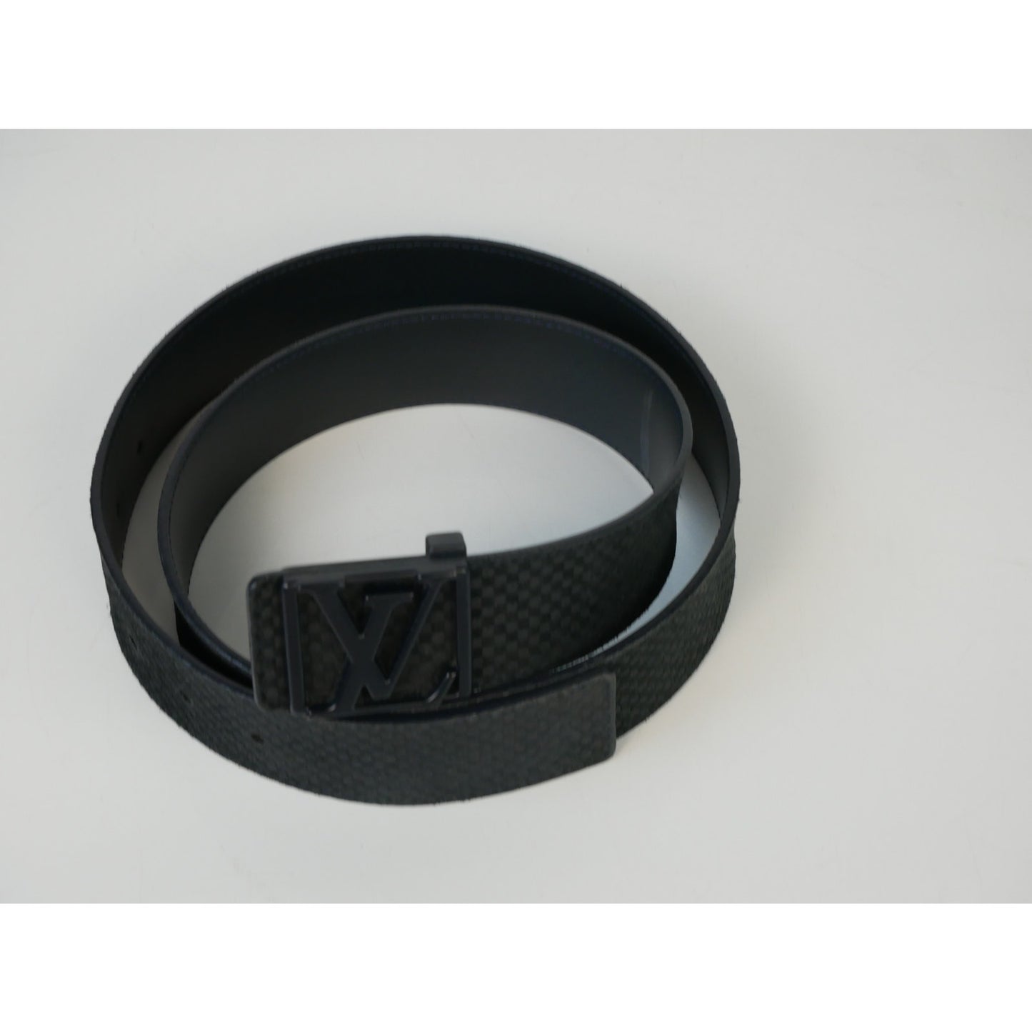 Louis Vuitton Black Mini Damier Suede LV Initiales Belt