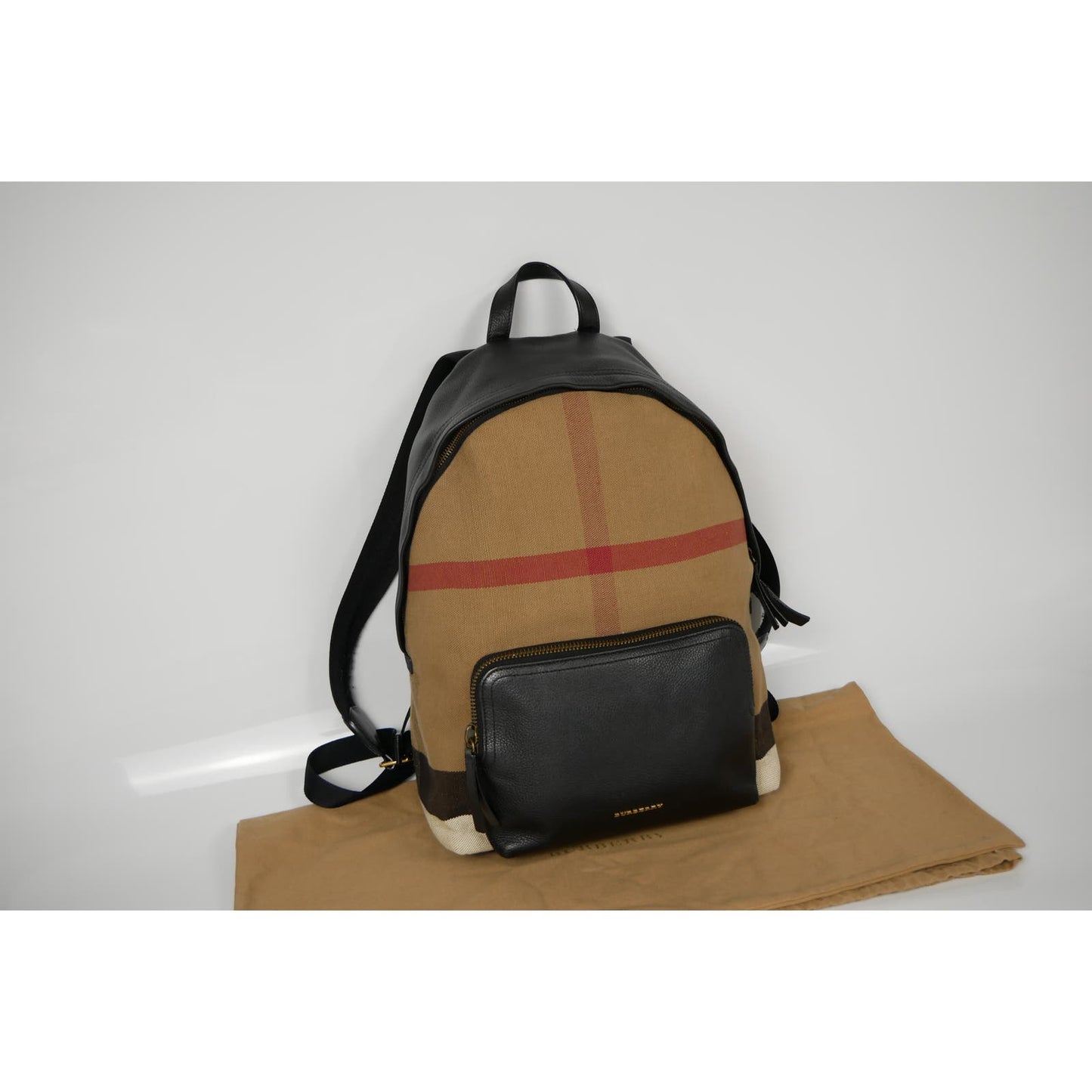 Burberry Mega Check Calfskin Abbeydale Simple Backpack