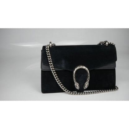 Gucci Suede Dionysus Small Shoulder Bag Black