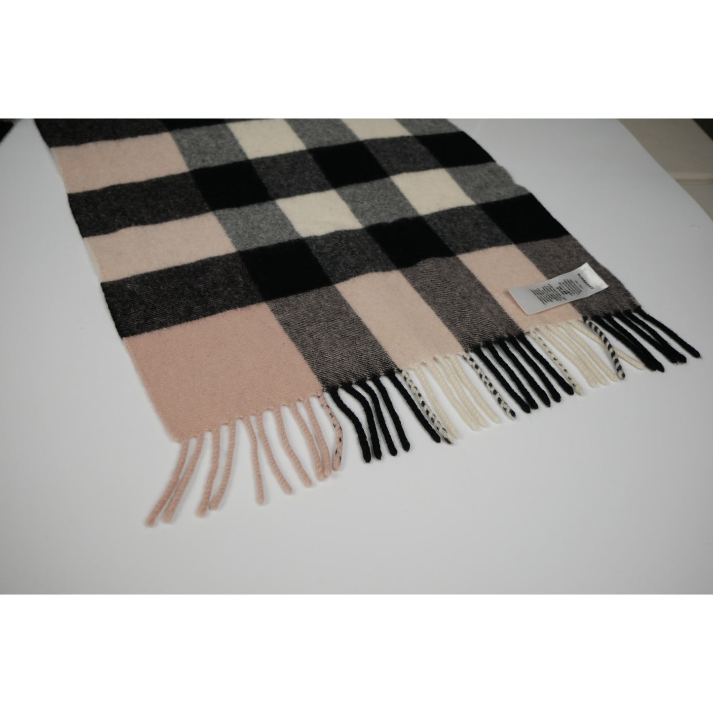 Burberry Cashmere Check Fringe Scarf