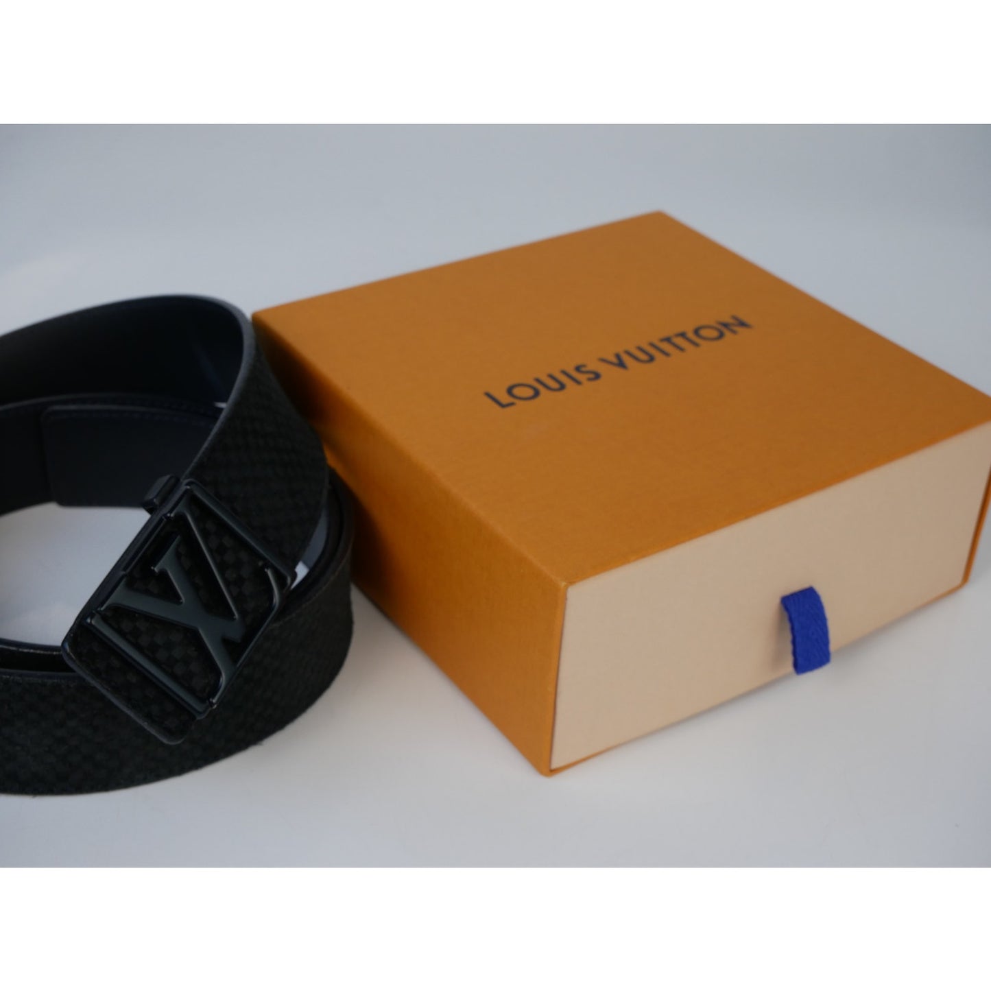 Louis Vuitton Black Mini Damier Suede LV Initiales Belt