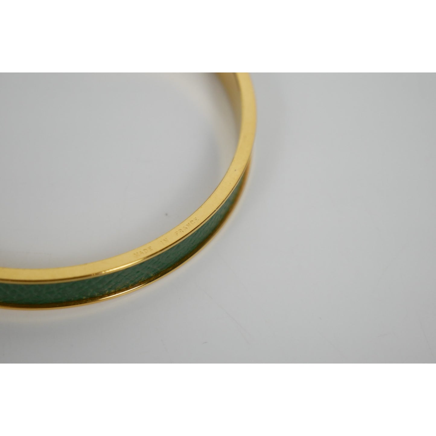 Hermes Kelly Lock Cadena Green Bangle Bracelet