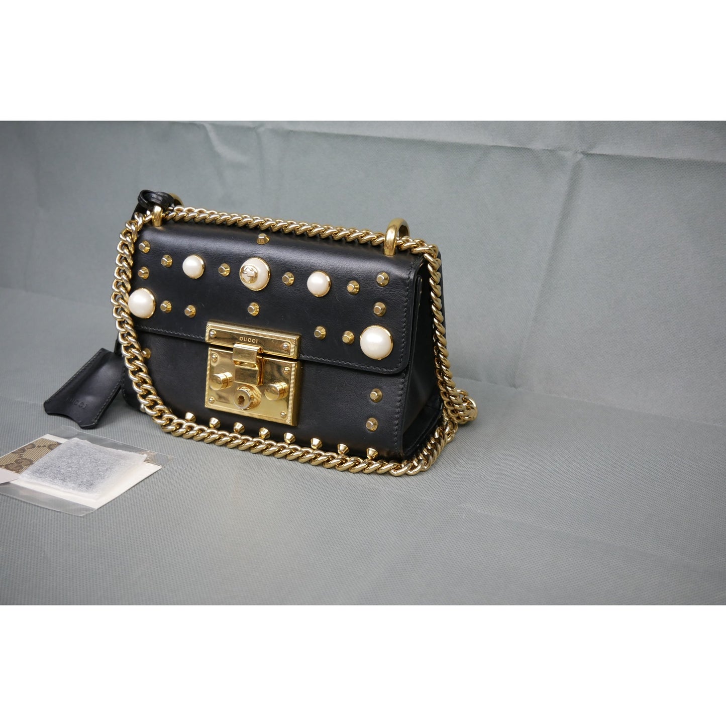 Gucci Pearl Faux Shoulder Leather Bag