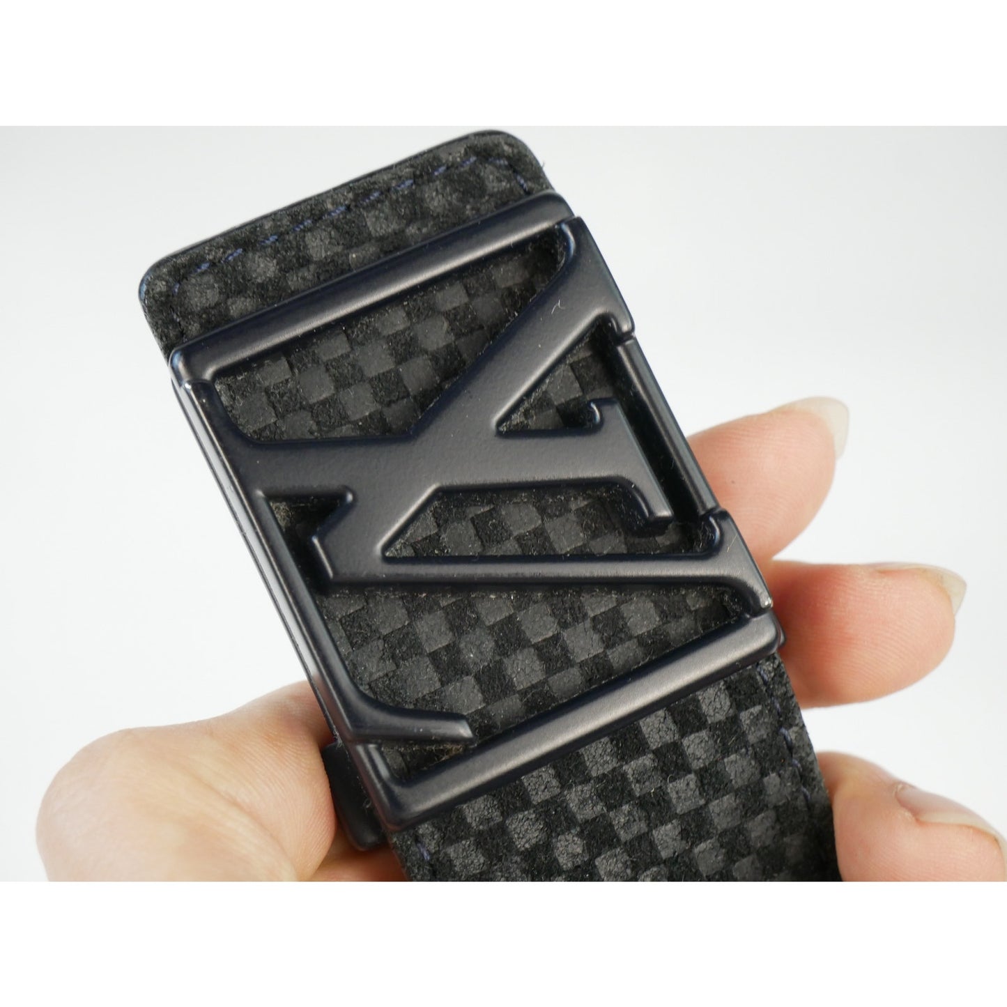 Louis Vuitton Black Mini Damier Suede LV Initiales Belt