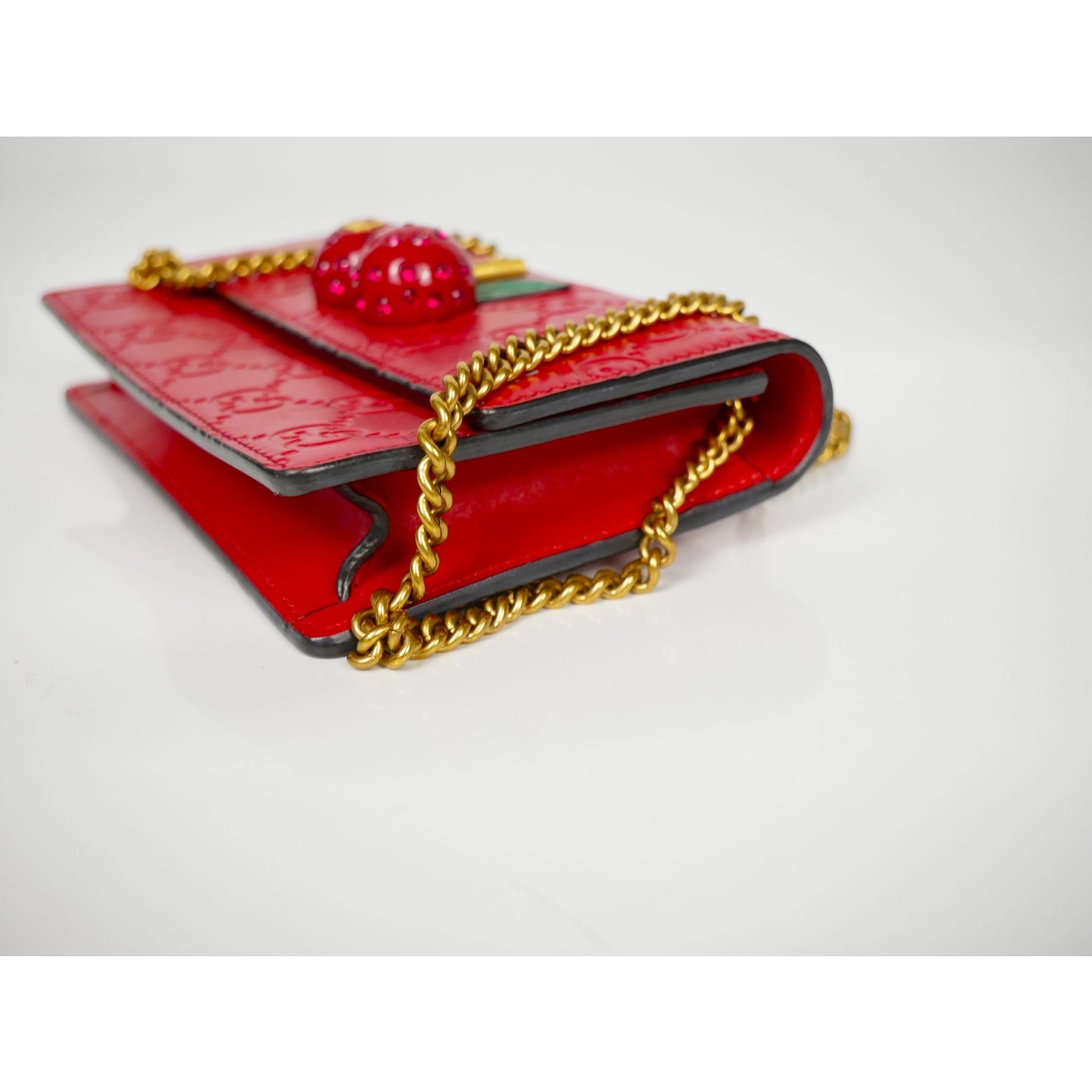 Gucci Red Supreme Mini Crystal Cherry Bag