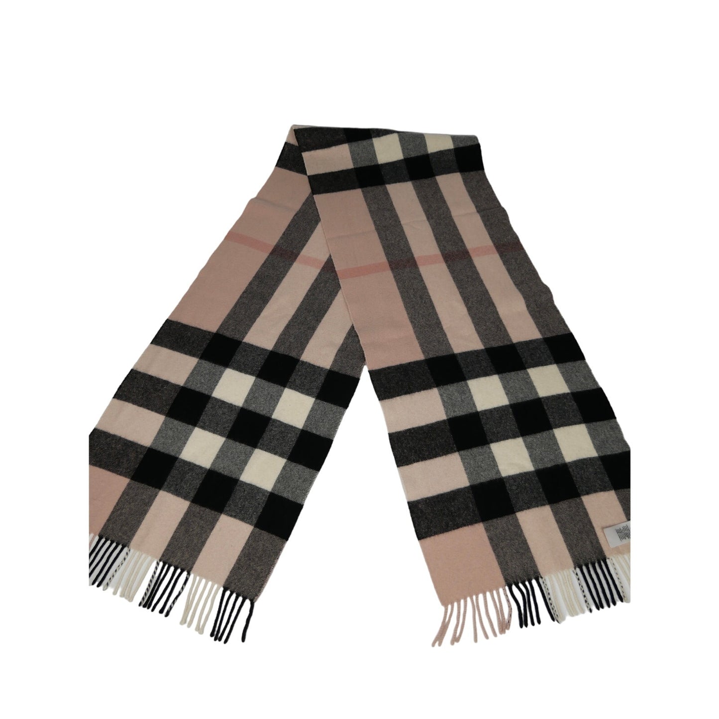 Burberry Cashmere Check Fringe Scarf