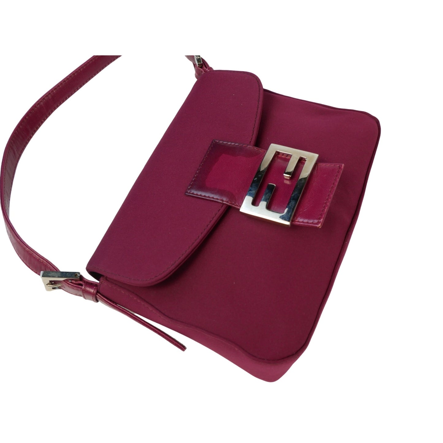 Fendi Bordeaux Mamma Baguette Shoulder Bag