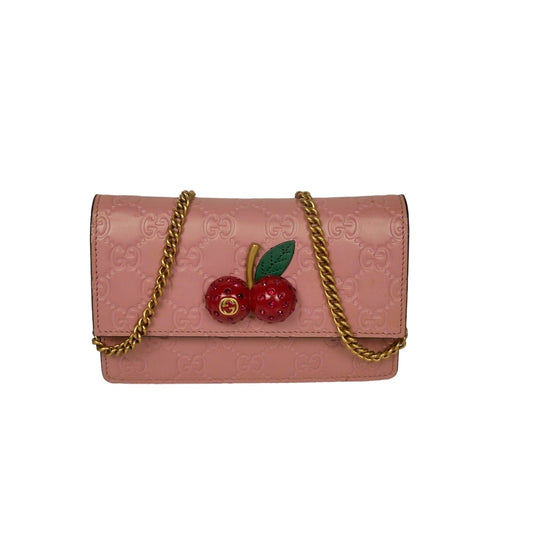 Gucci Pink Cherry Wallet on Chain Mini