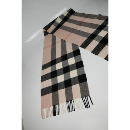 Burberry Cashmere Check Fringe Scarf