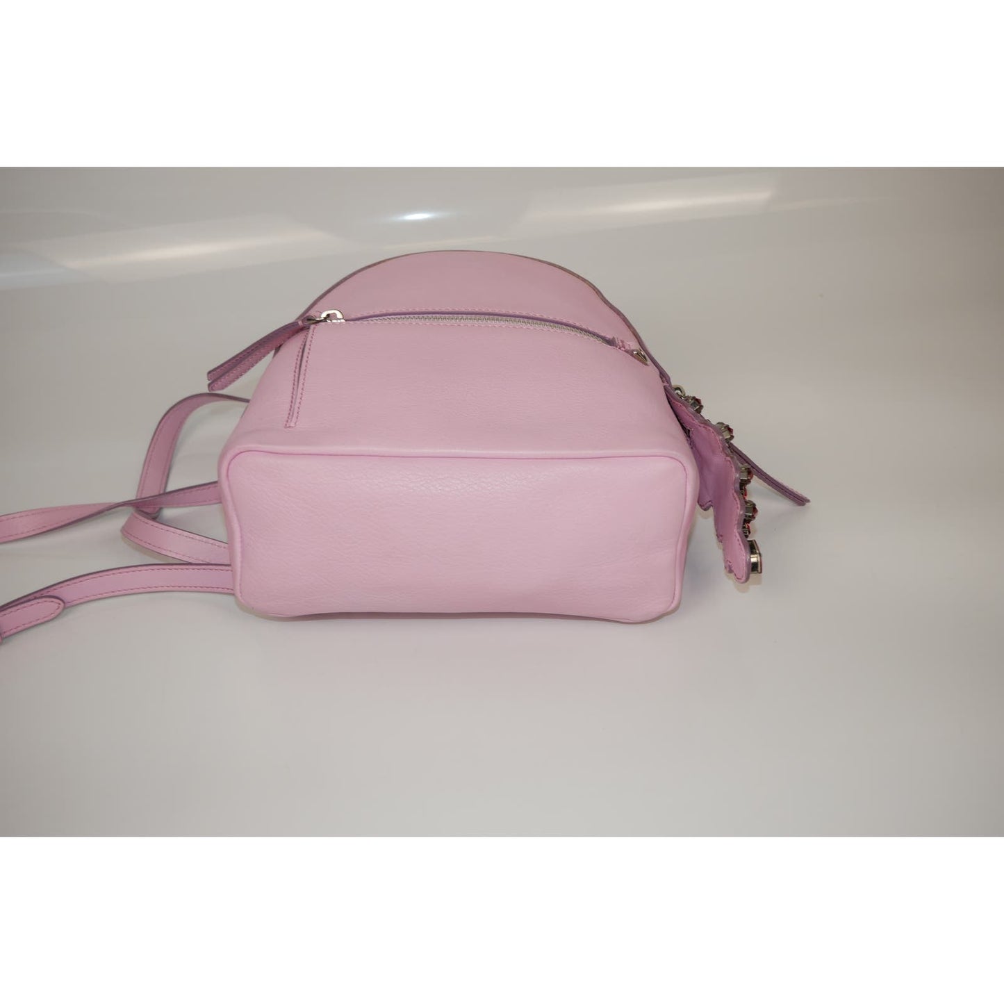 Fendi Mini Leather Backpack Pink Crystal Tail