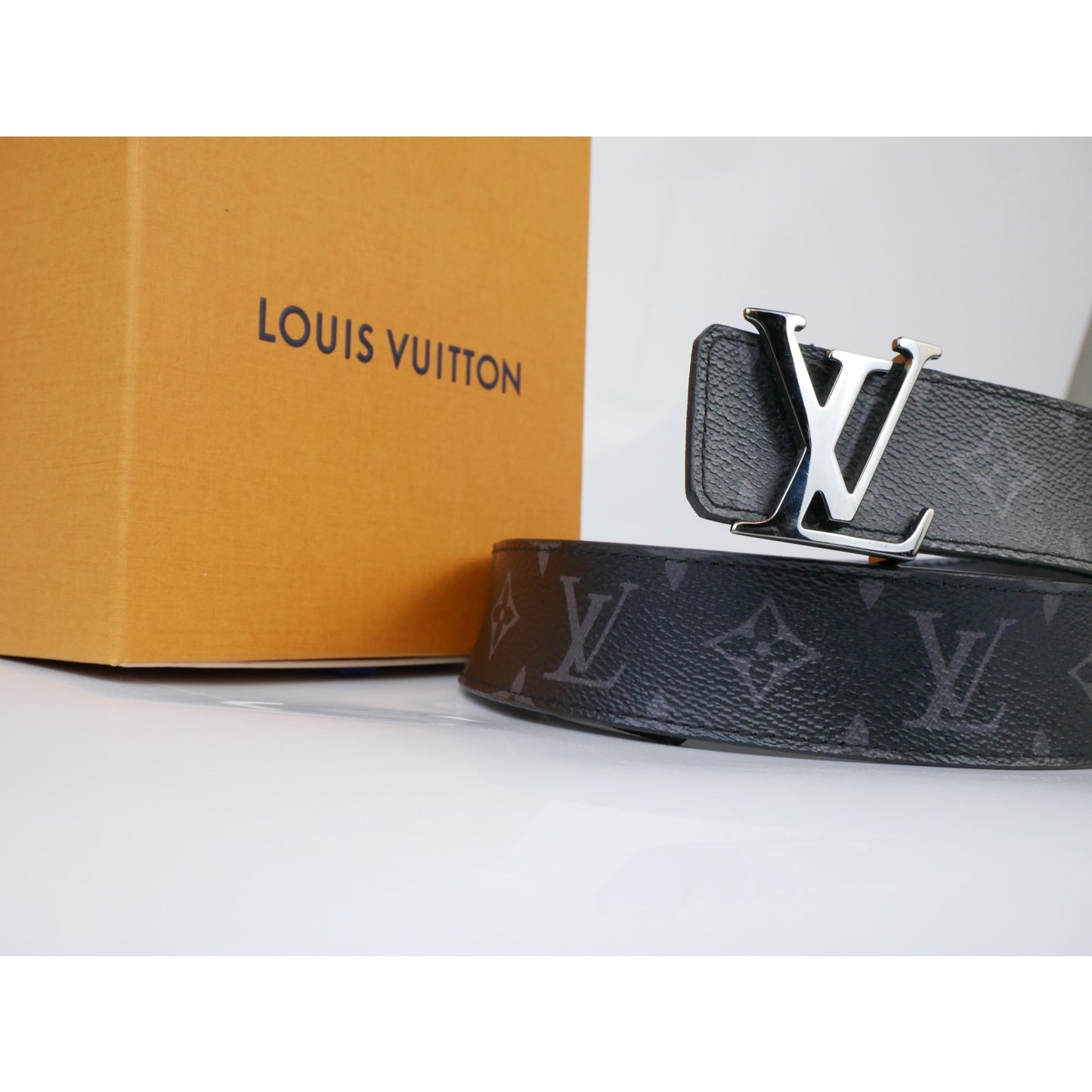 Louis Vuitton Monogram Eclipse Initiales Belt Black