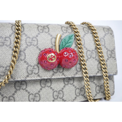 Gucci Supreme Sif Crystal Cherry Bag