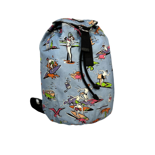 Prada Tessuto Nylon Surfer Print Cinch Backpack