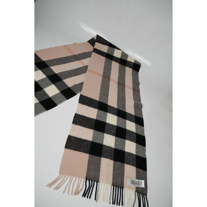 Burberry Cashmere Check Fringe Scarf