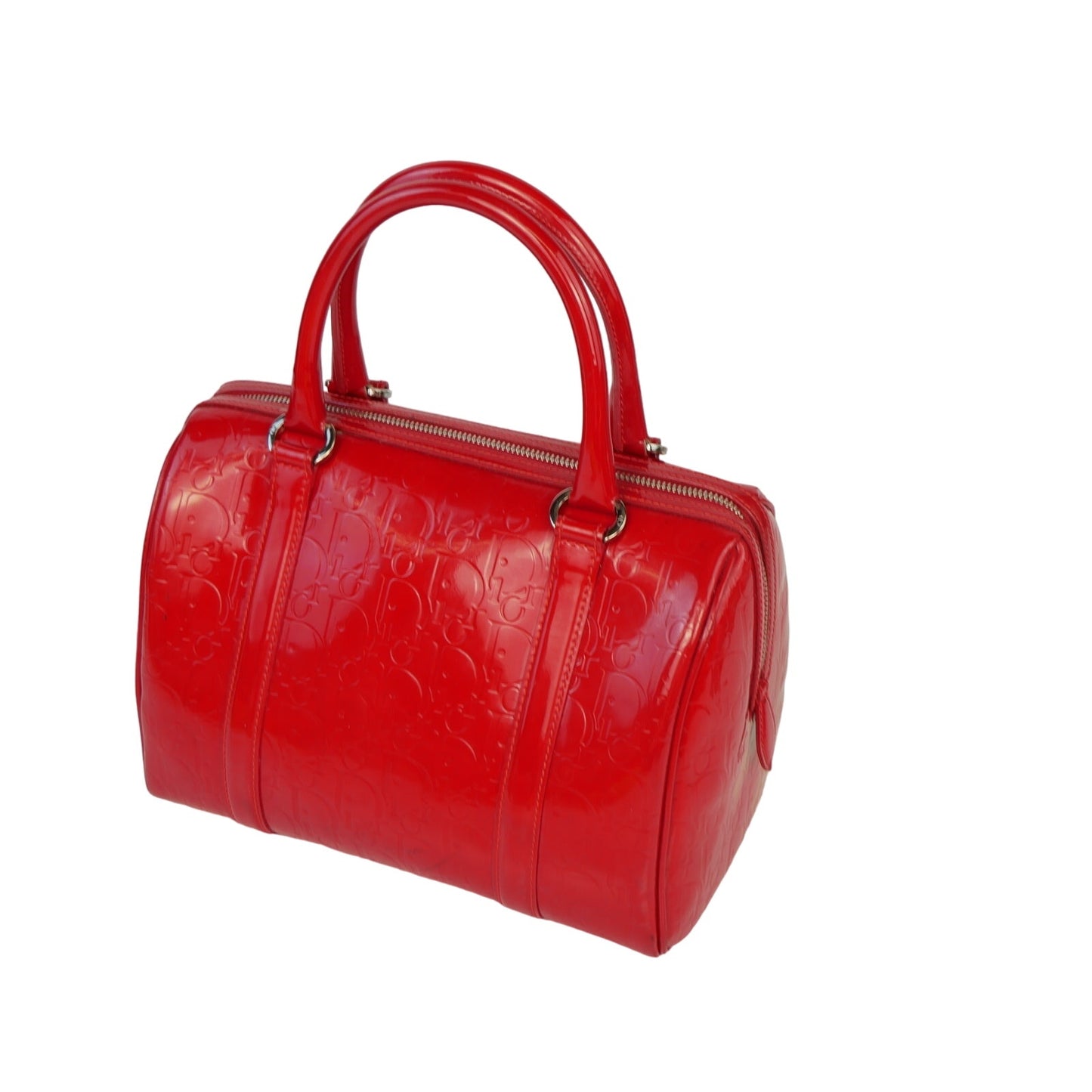 Dior Oblique Patent Leather Boston Bag