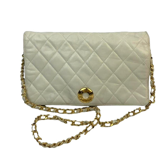 Chanel white moon lambskin