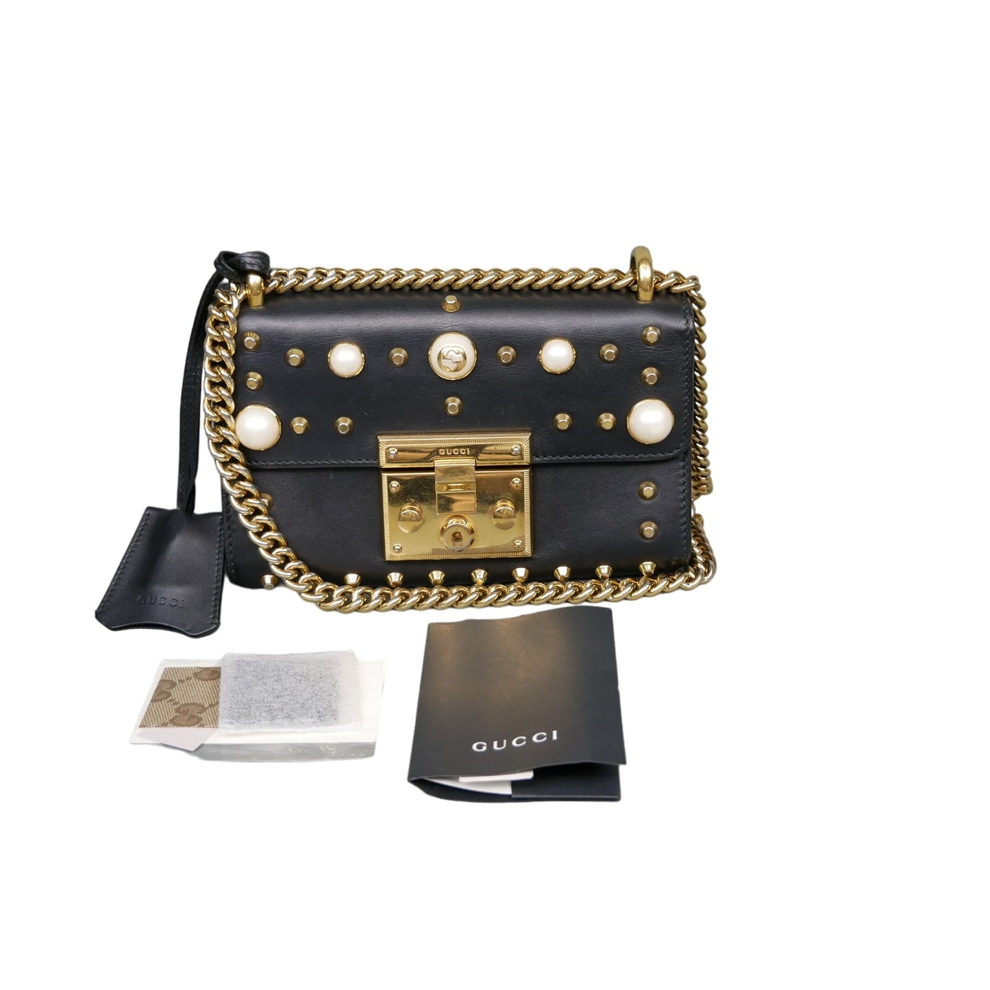 Gucci Pearl Faux Shoulder Leather Bag