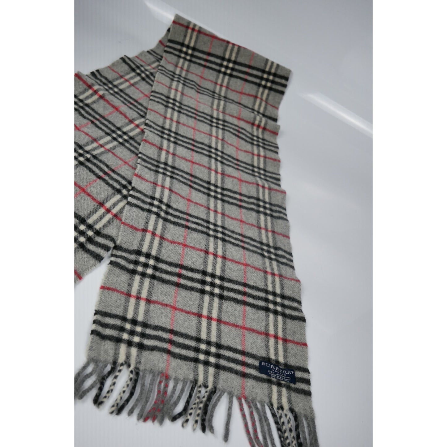 Burberry Vintage Grey Nova Check Cashmere Scarf