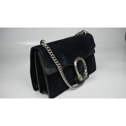 Gucci Suede Dionysus Small Shoulder Bag Black