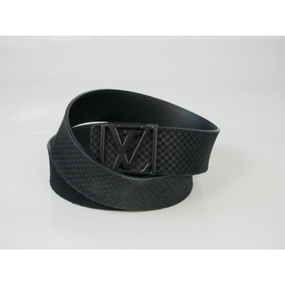 Louis Vuitton Black Mini Damier Suede LV Initiales Belt