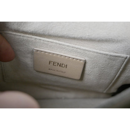 Fendi Calfskin Leather Studded Shoulder Bag