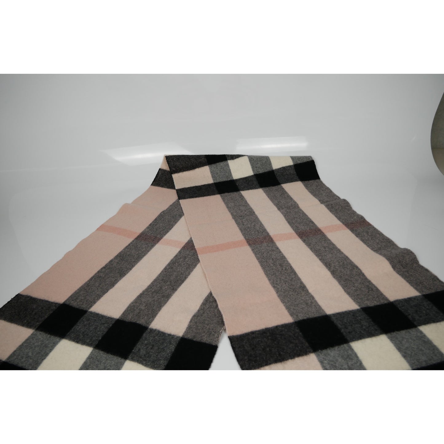 Burberry Cashmere Check Fringe Scarf