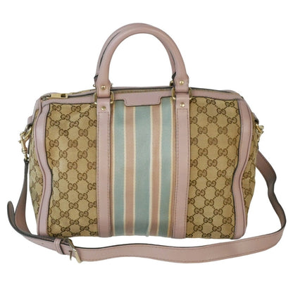 Gucci Monogram Pink Blue Web Boston Bag