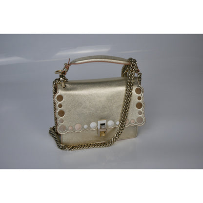 Fendi Calfskin Leather Studded Shoulder Bag