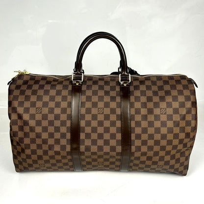 Louis Vuitton Damier Ebene Canvas Keepall 50 Bag