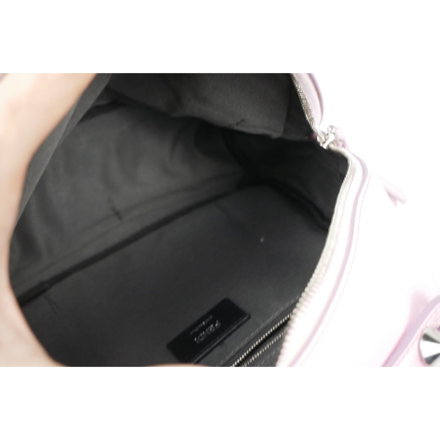 Fendi Mini Leather Backpack Pink Crystal Tail