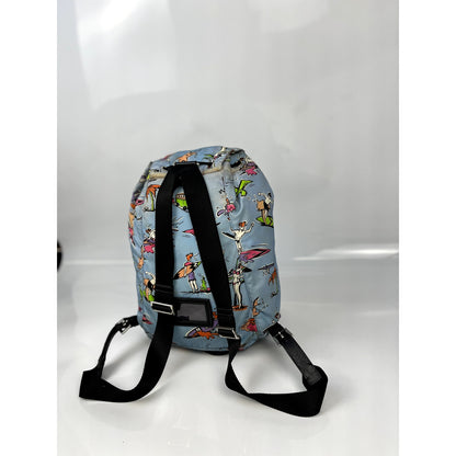 Prada Tessuto Nylon Surfer Print Cinch Backpack