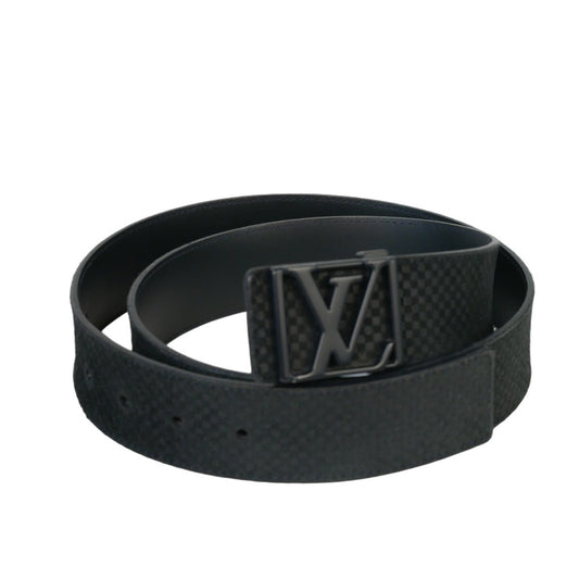 Louis Vuitton Black Mini Damier Suede LV Initiales Belt