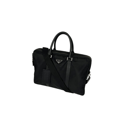 Prada Black Mens Briefcase Saffiano