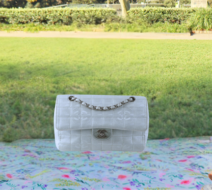 Chanel Silver Shine Flap Bag