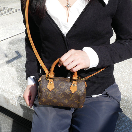 Louis Vuitton Nano Mini Speedy Shoulder Hand Bag