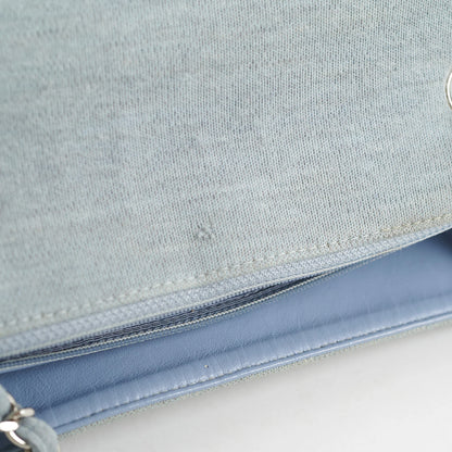 Chanel Blue Cotton Turnlock Shoulder Bag