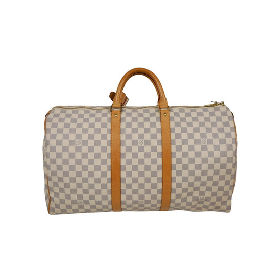 Louis Vuitton Damier Azur Canvas Keepall 50 Duffel Bag