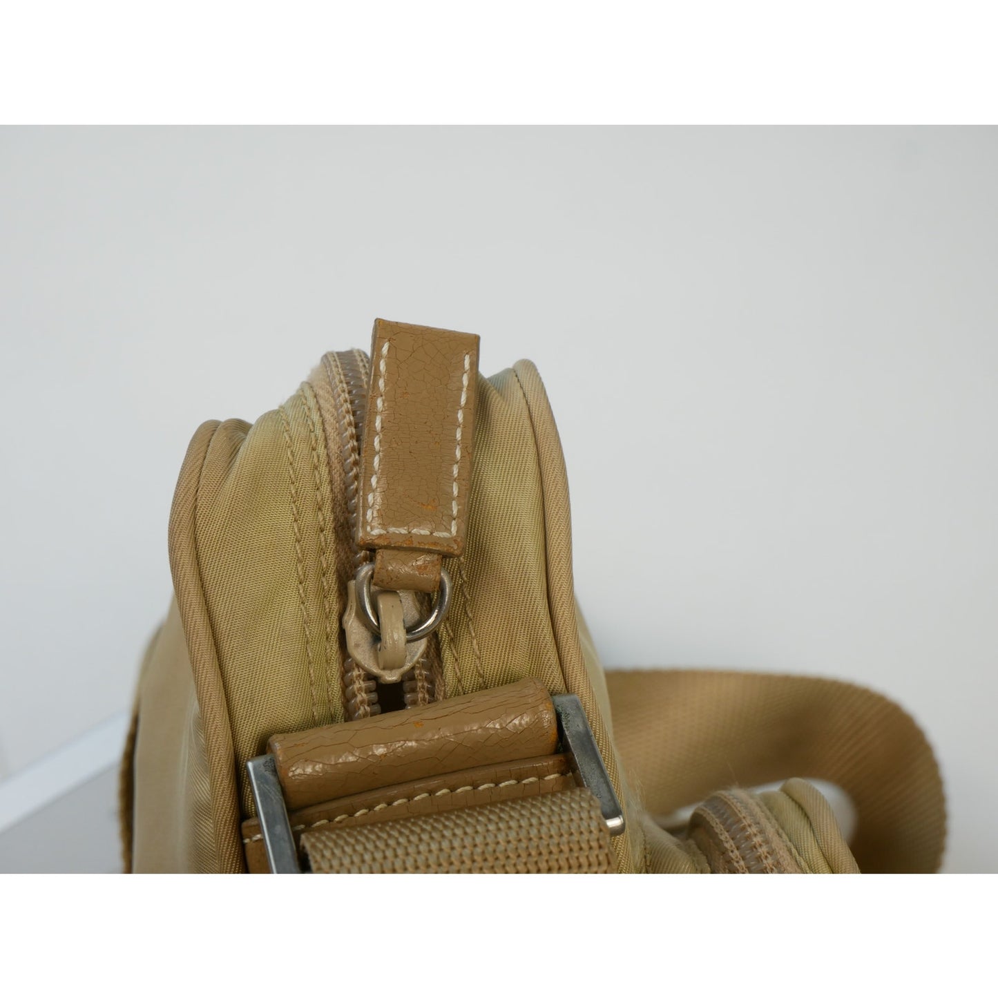 Prada Beige Nylon Shoulder Bag