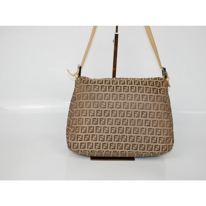 Fendi Zucchino Canvas Mamma Forever Beige Bag