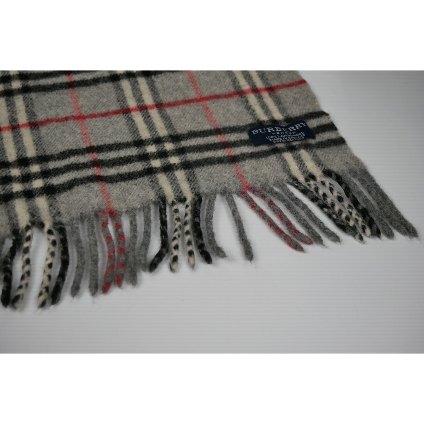 Burberry Vintage Grey Nova Check Cashmere Scarf