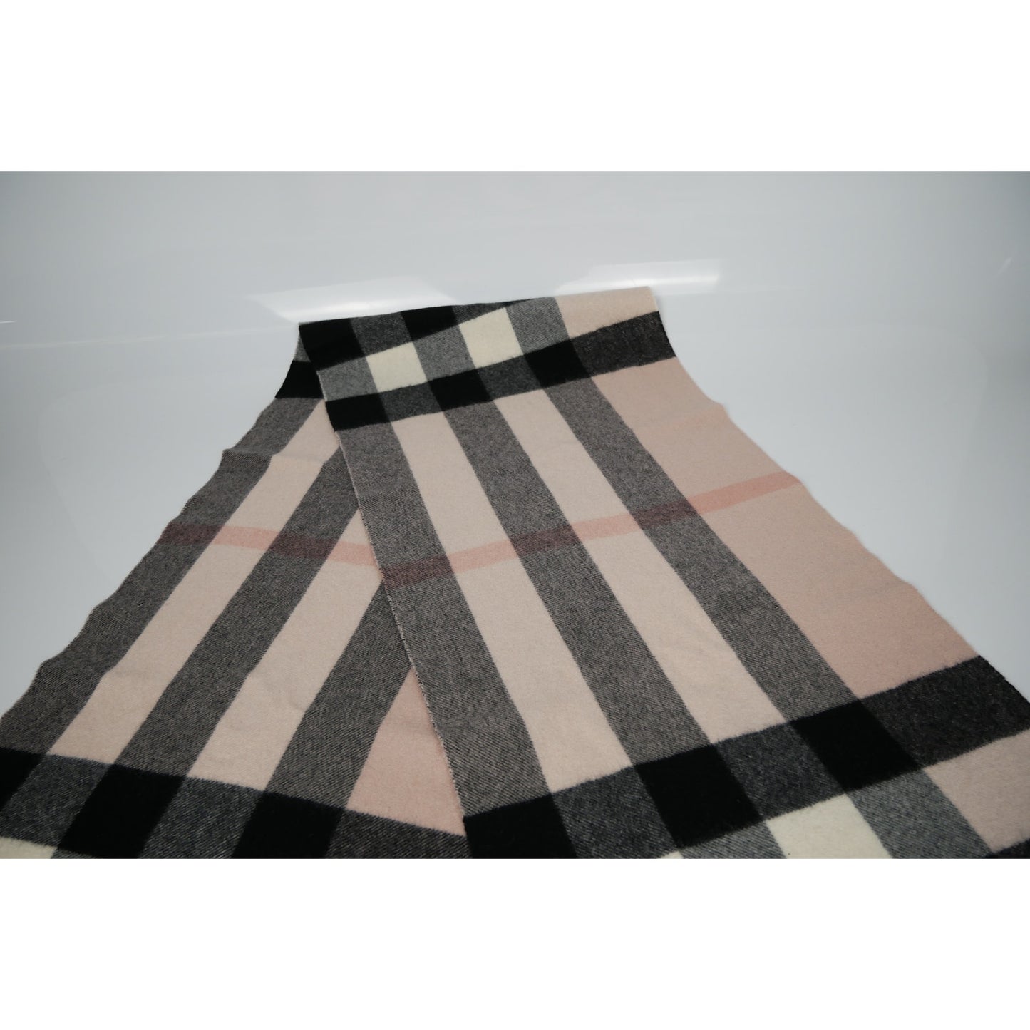 Burberry Cashmere Check Fringe Scarf