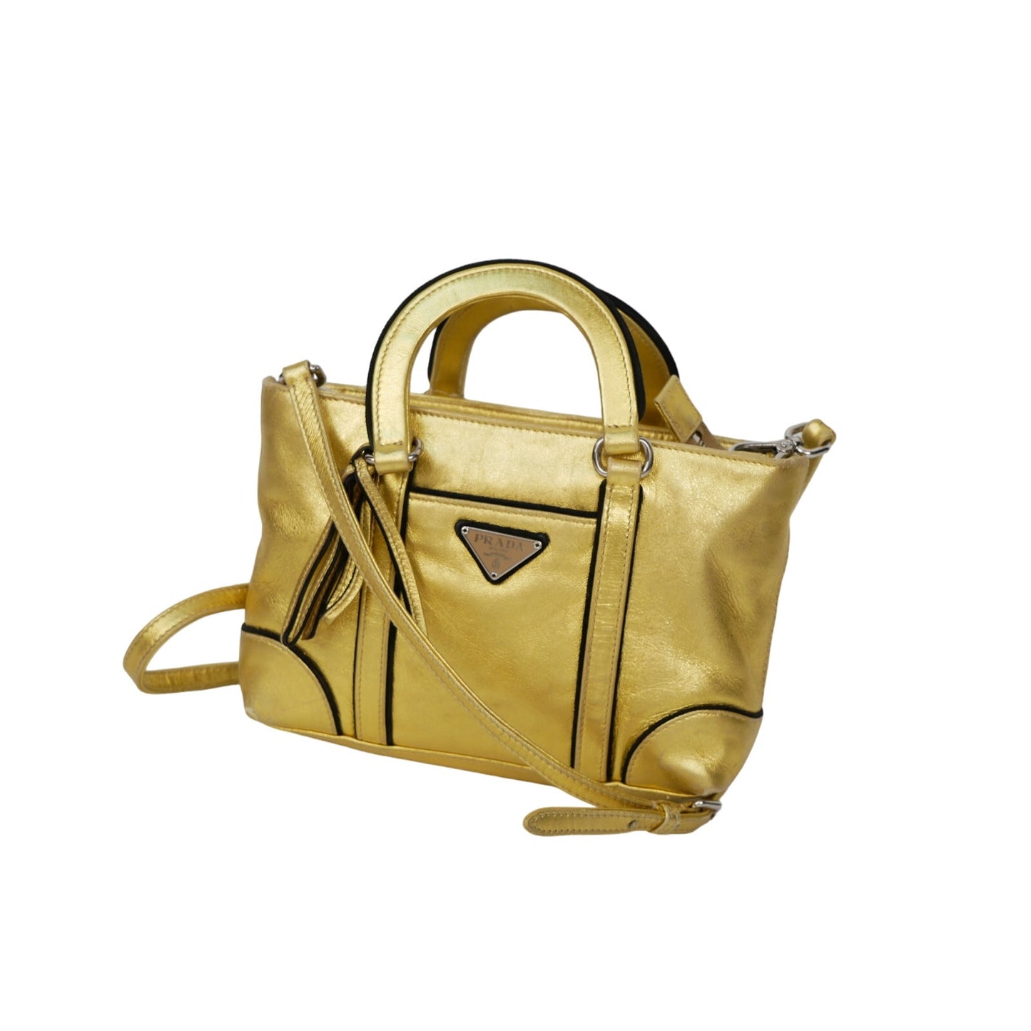 Prada Gold Metallic Shoulder Mini Bag