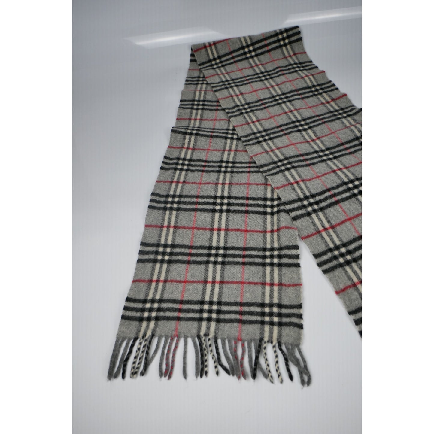 Burberry Vintage Grey Nova Check Cashmere Scarf