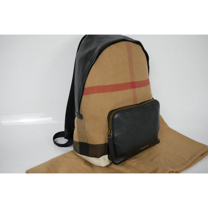 Burberry Mega Check Calfskin Abbeydale Simple Backpack