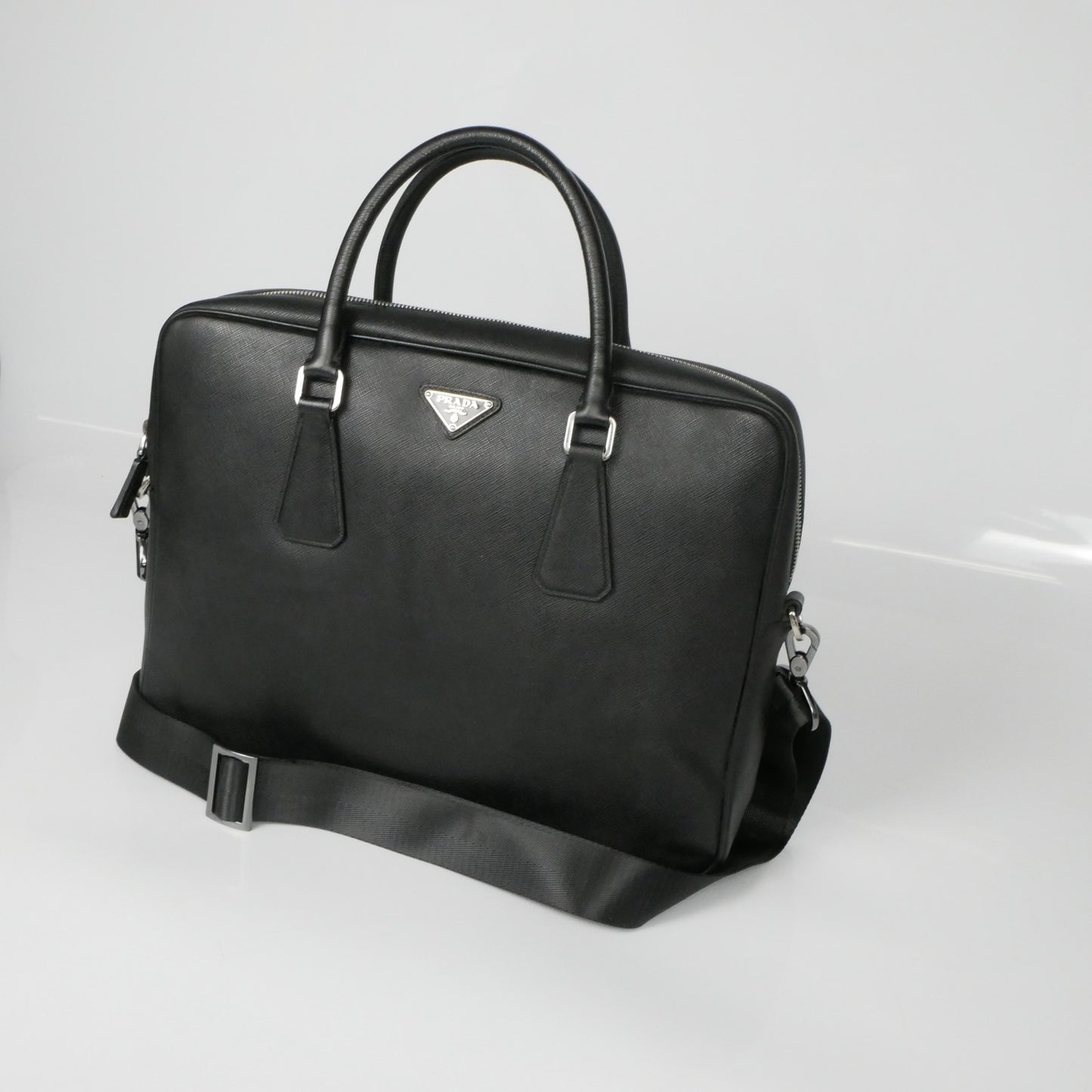 Prada Saffiano Leather Briefcase Work Bag